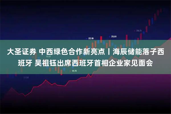 大圣证券 中西绿色合作新亮点丨海辰储能落子西班牙 吴祖钰出席西班牙首相企业家见面会